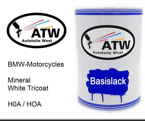 BMW-Motorcycles, Mineral White Tricoat, H0A / HOA: 500ml Lackdose, von ATW Autoteile West.